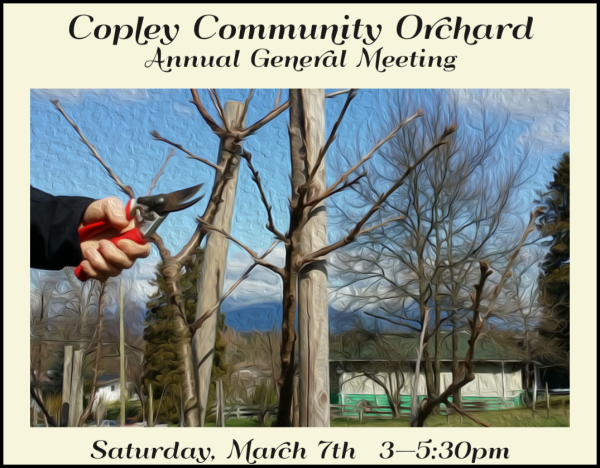 Copley Community Orchard poster for event